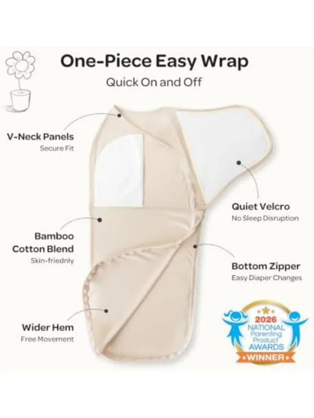 Cozy Newborn Swaddles with Quiet Fastener | Infant 0-3 Months Sleep Wraps